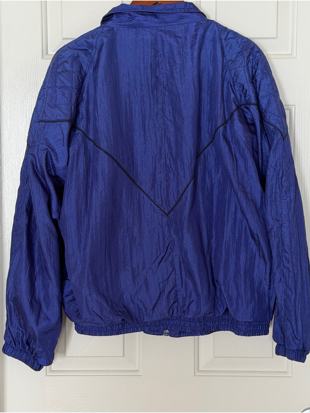 Wilson Vintage 90s Y2K Blue Nylon Windbreaker Bomber Jacket Embroidered XL - Picture 6 of 10